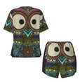 thumbnail image 2 of Sigee Boho Owl for Sleepwear Casual Pjs with Pockets Women's Pajamas Sets Shorts 2 Piece Short Sleeve Lounge Sets X-Large, 2 of 9