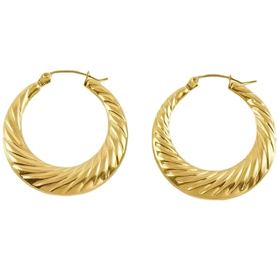 DESIGNICE Gold Hoop Earrings for Women,14K Gold Plated Lightweight Hypoallergenic Chunky Open Hoops Jewelry for Sensitive Ears