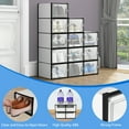 thumbnail image 5 of Dextrus 12PCS Shoe Box Stackable Closet Storage Container Hard Plastic Sneaker Organizer Big White Large High Heels, 5 of 6