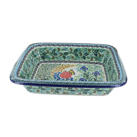 Blue Rose Polish Pottery Teresa Medium Rectangular Baker