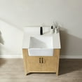 thumbnail image 2 of Vinnova Sevilla 30" White Faux Stone Top Single Sink Bathroom Vanity in Washed Ash No Mirror, 2 of 7