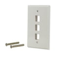thumbnail image 1 of 25 Pack Lot 3 port Hole Keystone Jack Wall Plate Smooth Surface White, 1 of 3
