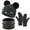 Black, variant on FZ FANTASTIC ZONE Toddler Kids Winter Warm Knit Beanie Hat Neck Warmer Scarf and Gloves Set with Pom Fleece Lined Gifts for 0-5 Years Old Girls Boys