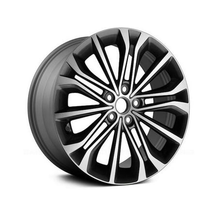 Aluminum Wheel - 18 x 8 Inch - Machined and Light Charcoal - 5-Lug - 4.5 Inch Bolt Pattern - Compatible with 2017 - 2020 Genesis G80 2018 2019