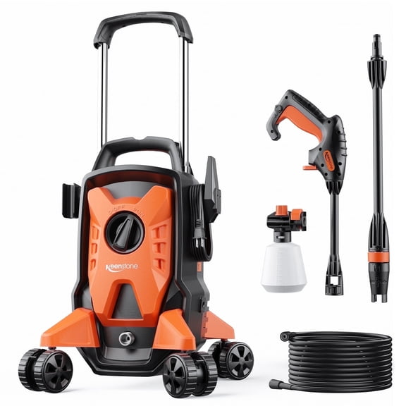 Keenstone Electric 4000 PSI Pressure Washer,Max 2.8 GPM Power Washer with 35FT Cord,20FT Hose,Adjustable Nozzle 0-120°,Foam Cannon for Patios Cars Fences Driveways