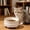 White, variant on Mrrzels White Ceramic High Foot Double Pet Bowls, 5.1" x 5.1" Food Safe Non-Skid Twin Cat Feeder, Spine Protection Wide Mouth Easy Wash Set, Safe for Pet Families Home Apartment Daily Use