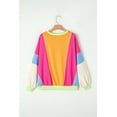 thumbnail image 4 of Women's Grapefruit Orange Colorblock Oversize Top with Exposed Stitching, 4 of 11