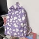 thumbnail image 5 of Mochila de estampado de vaca gran capacidad | Mochila escolar de nylon de moda | Blanco, Azul, Amarillo, Púrpura, Naranja | Mochila ligera de viaje | Correas ajustables | 39x29x12cm, 5 of 6