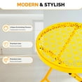 thumbnail image 3 of UBesGoo Metal Folding End Table, Outdoor Small Coffee Table with Flower Hollow Decoration, Yellow, 3 of 8