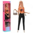 thumbnail image 2 of A-Waroom 1/6 Fashion Doll 11.5 Inch Stylish Doll with Handbag – Long Pants & T-Shirt Outfit – Poseable Plastic Fashion Girl Doll Toy Gift for Kids Ages 3+, 2 of 4
