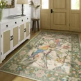 thumbnail image 5 of Botanical Birds 5x7 Washable Living Room Rug Green Vintage Indoor Floor Carpet for Bedroom Dining Room Office Entryway, 5 of 6