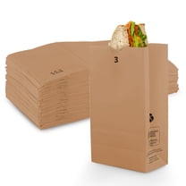 MT Products Brown Paper Bags 3 lb - Disposable Paper Lunch Bags - Pack of 1000