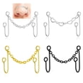 thumbnail image 3 of Stainless Steel Nose Chain - 4PCS Non Piercing Nose Ring Jewelry Nostril Chain, 3 of 9