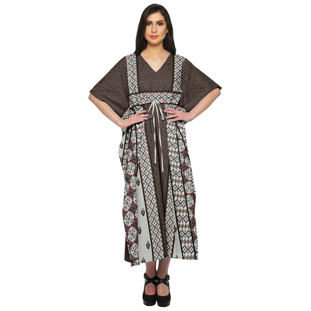 Moomaya Caftan pour Dames Tenue de Détente des Fêtes Robe Maxi Robes Africaines pour Femmes