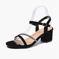 thumbnail image 6 of ShiShine Women's Chunky High Heel Sandal Ankle Strap Open Toe Dress Shoes Bridesmaid Wedding Block High Heels, 6 of 8