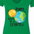 thumbnail image 4 of Inktastic Earth Day Peace Love Earth Women's V-Neck T-Shirt, 4 of 5