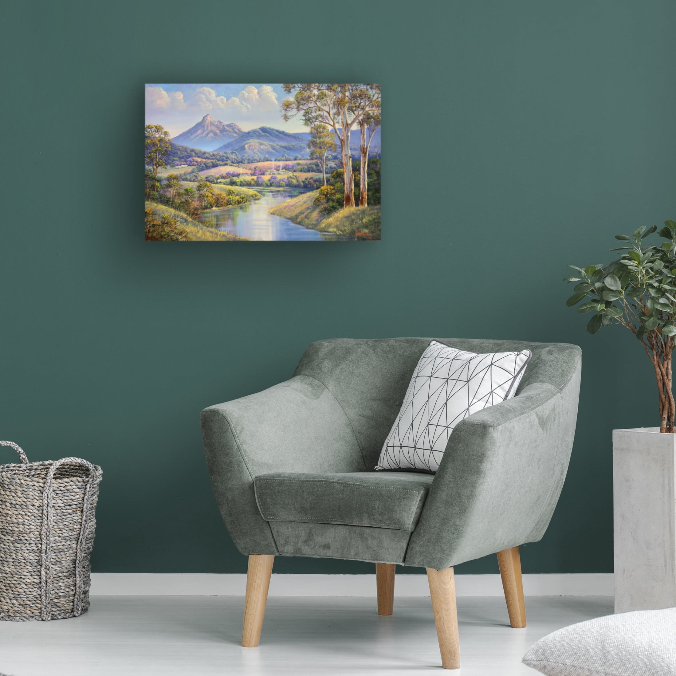 Canvas Wall Art - John Bradley 'Early Morning - Mt Warning' Wall Art for Living Room, Bedroom, or Office Décor by Trademark Fine Art - 47 x 30 Inches