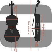 Crossrock 100% Carbon Fiber Case fits 4/4 Full-Size Cello, 7 Lb Lightweight