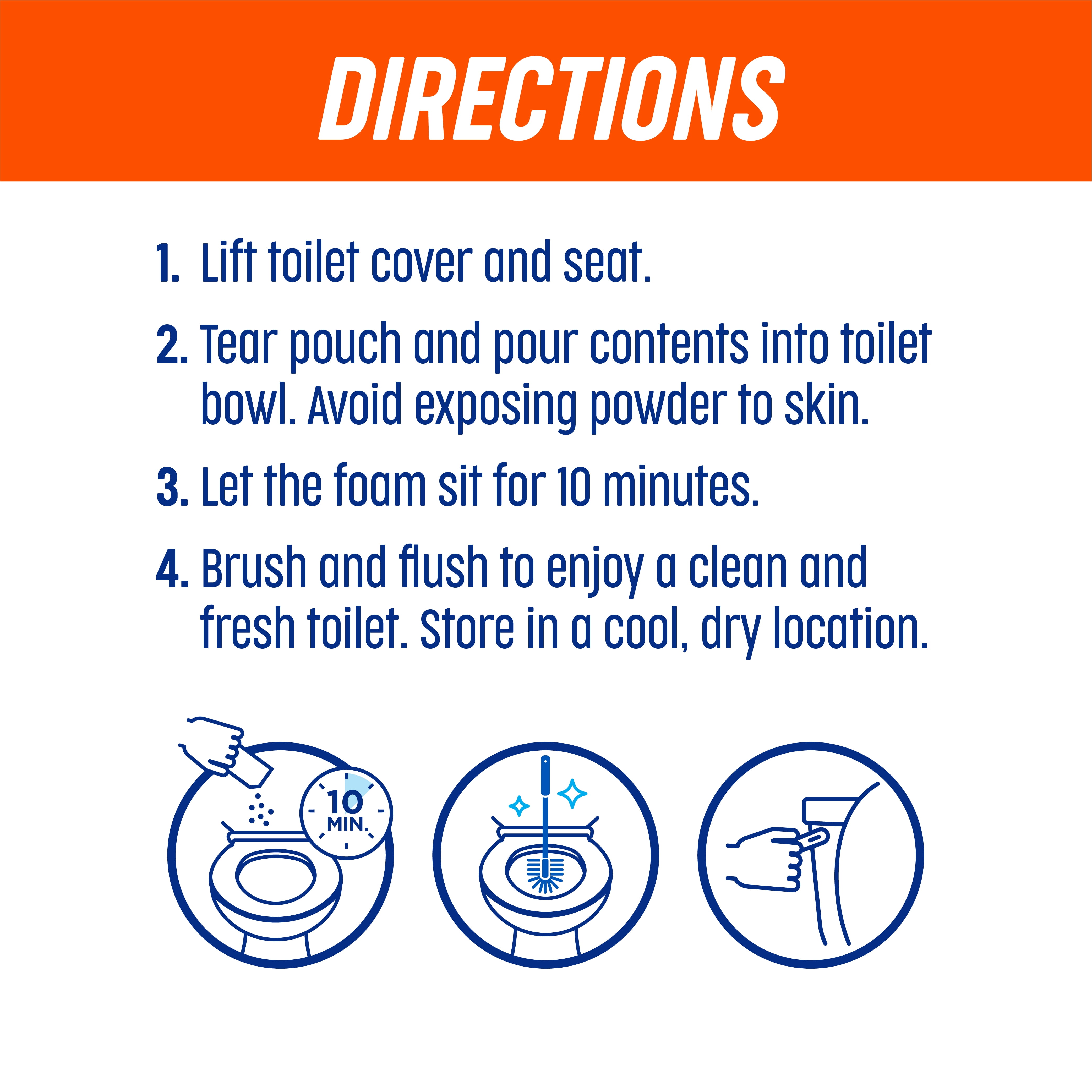 Ty-D-Bol Ultra Foam Citrus Scent Toilet Bowl Cleaner, 8 Packets