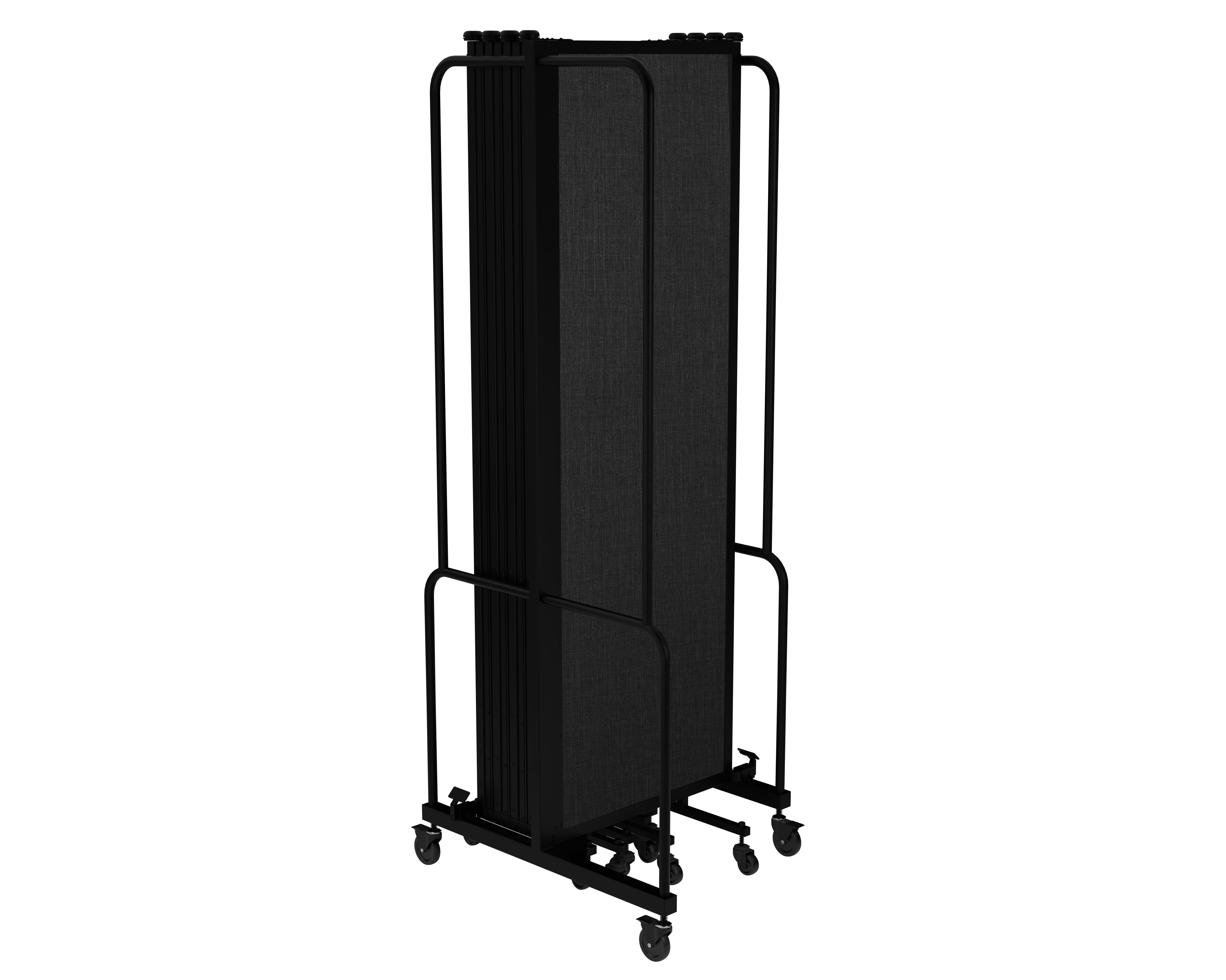 Hampden Furnishings Otis Collection Portable Room Divider, 9 Black Panels, Black Frame