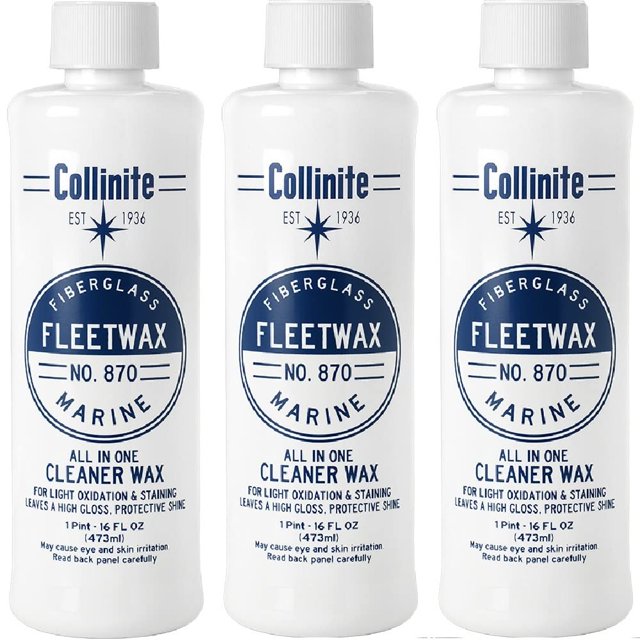 Cleaner Wax Collinite No. 870 Fleetwax Marine 473 ml, paquete de 3