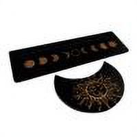 Poseedor Soporte de madera para exhibición de cartas de tarot, base en forma de luna, regalos para entusiastas (negro A)