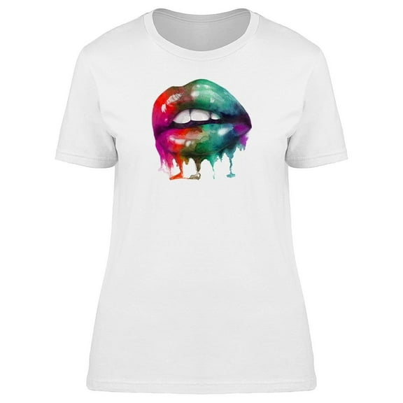 Lips Dripping Paint Tee Women's -Image by Shutterstock