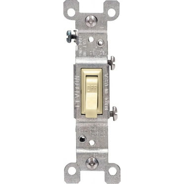 Leviton Residential Grade 15 Amp Toggle Single Pole Switch, Ivory - Pack 10