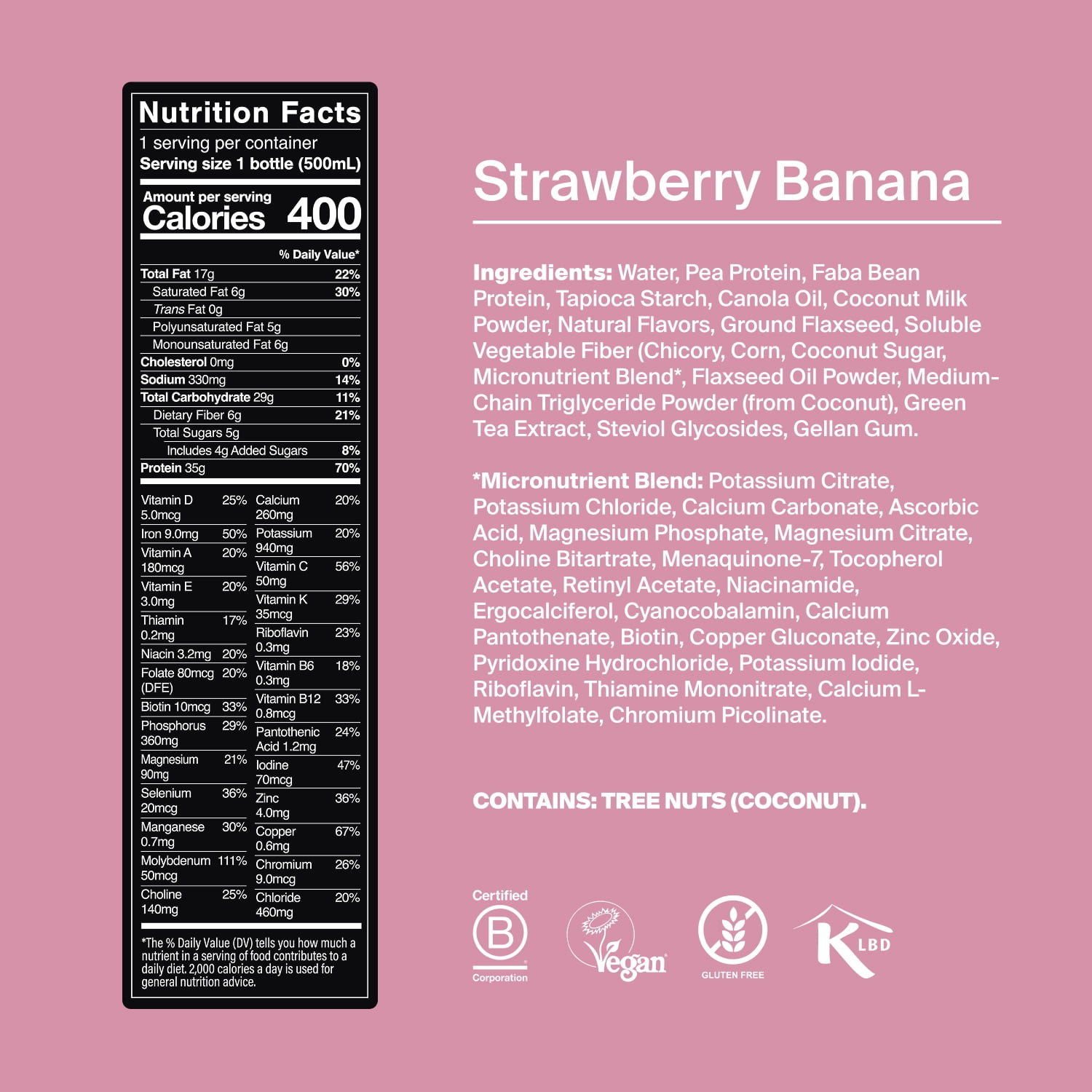 Huel Black Edition Strawberry Banana Ready-to-Drink 35g Protein Meal Replacement, 4-Pack