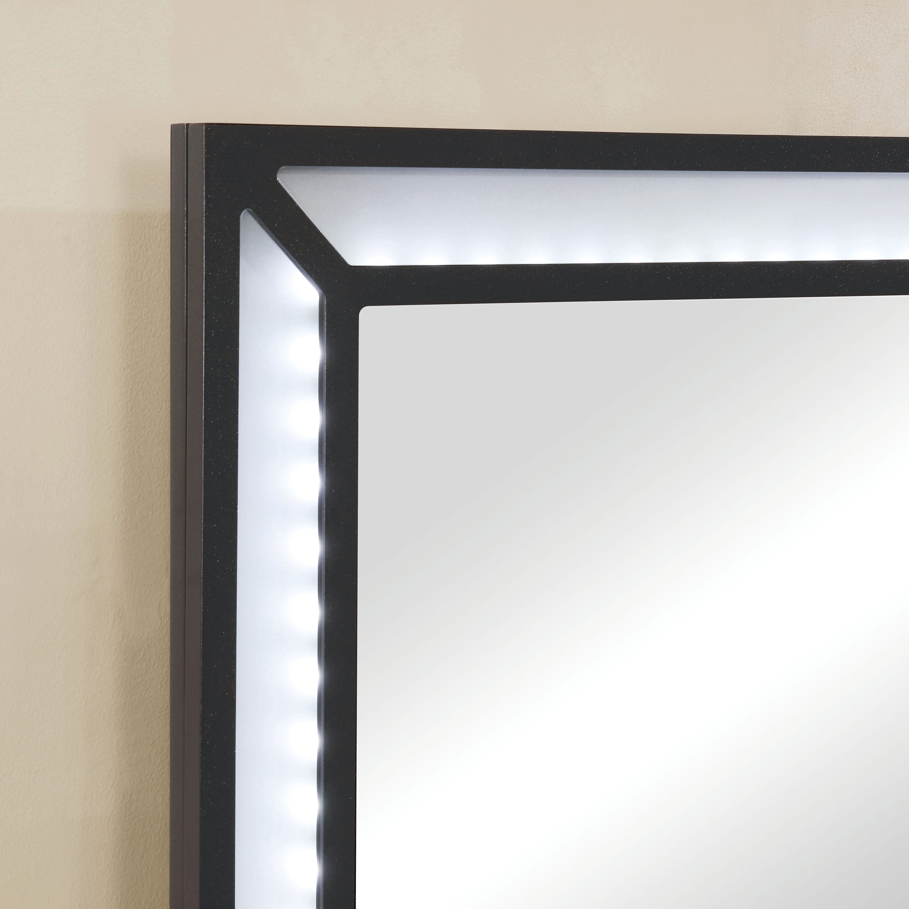 Furniture of America Carzen 3-Piece LED Vanity Set, Obsidian Gray