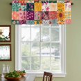 thumbnail image 3 of Spring Floral Curtain Valances for Windows, Kitchen Valance Window Treatments Panel 2 Pack, Vintage Plaid Summer Botanical Colorful Rod Pocket Short Curtains for Bathroom Bedroom 42 x 18 Inch, 3 of 8