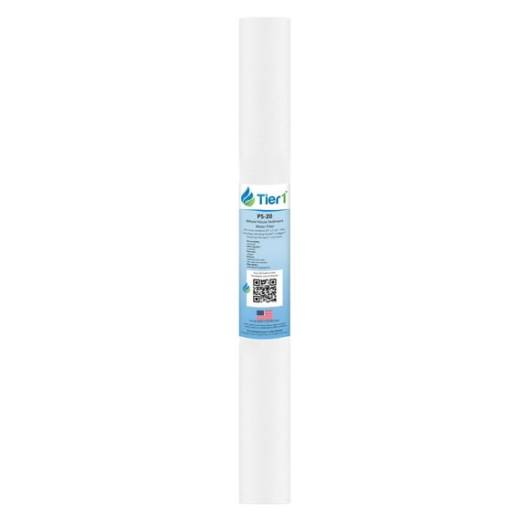 Tier1 5 Micron 20 Inch x 2.5 Inch | Spun Wound Polypropylene Whole House Sediment Water Filter Replacement Cartridge | Compatible with Pentek P5-20, 155016-43, SDF-25-2005, Home Water Filter