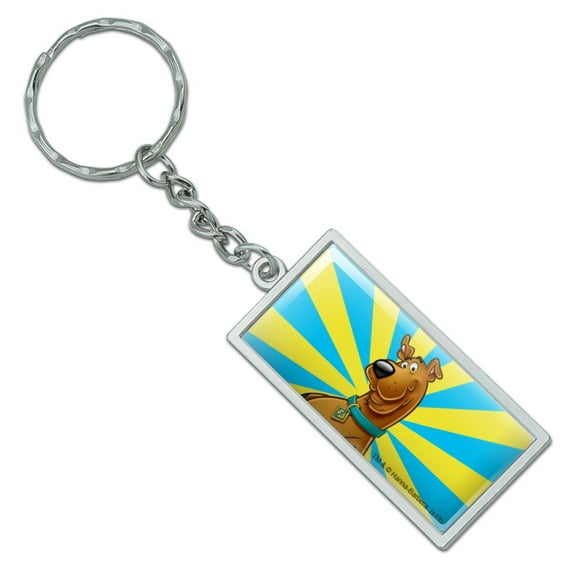 Rectangle  Scooby-Doo Character Keychain in Chrome Plated Metal
