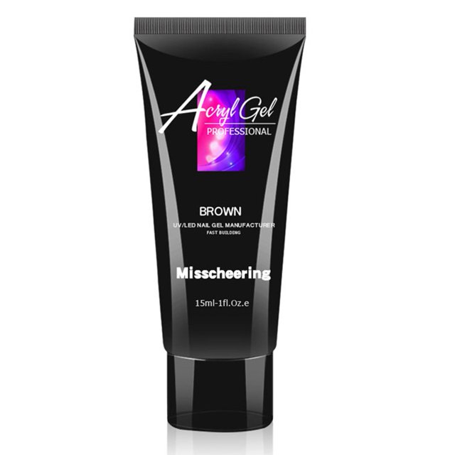 Pegamento de extensión de uñas de cristal rápido profesional, 15ml, manicura, Gel UV, constructor, 6 # MARRÓN