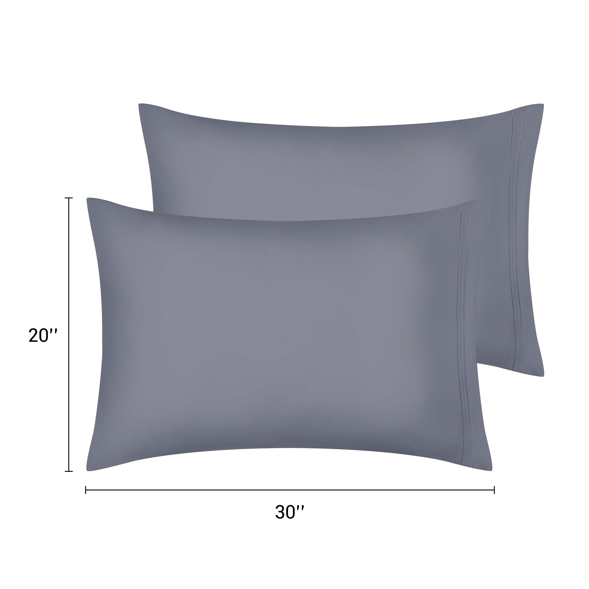 Unique Bargains 2 Pack Polyester Pillow Cases Pillow Covers Queen Dark Gray