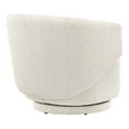 thumbnail image 4 of Swivel Armchair Chair, Ivory White, Fabric, Living Kitchen Cafe Bistro Hospitality Restaurant, Modern Contemporary HB34745, 4 of 9