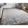 thumbnail image 6 of HomeRoots 514161 10 x 13 ft. Tan Ivory & Blue Abstract Power Loom Distressed Rectangle Area Rug, 6 of 8