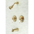 thumbnail image 2 of Kingston Brass KB667PL Vintage Pressure Balanced Two-Handle Tub and Shower Faucet, Brushed Brass, 2 of 3