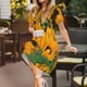 thumbnail image 3 of Fotbe Sunflowers 7 Vestido Largo de Moda para Mujer, Vestido Tipo Camiseta con Manga Corta y Estilo Casual a Rayas y Bloques de Color, 3 of 6