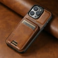 thumbnail image 2 of Dteck for Apple iPhone 12 Pro / 12 Slim Back Case, Luxury Shockproof Classical Retro Premium PU Leather Hybrid Wallet Card Slots Back Anti-Drop Protective Case Cover, brown, 2 of 5