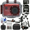 Vivitar DVR786HD 1080p HD Waterproof Action Video Camera Camcorder (Red) with Remote, Helmet, Bike, Suction Cup & Dashboard Mounts + 32GB Card + Case + Kit