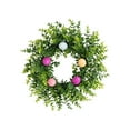 thumbnail image 2 of FYHALE Easter Wreath Spring Eucalyptuss Leaf Colorful Egg Vines Circles Simulation Green Plants Home Festival Party Wedding Decoration, 2 of 6