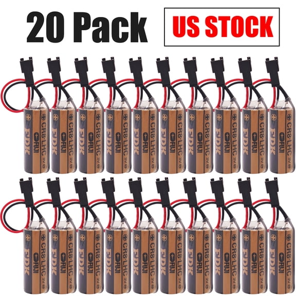20Pc 3V 3000mAh Lithium Battery Replaces Fuji FDK CR8.LHC 17430, Toto CR8-LHC TH559EDV410R, TOTO THP3053 Back Up Batteries for Eco EFVS, Toto Flush Valves and Faucets