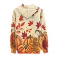 thumbnail image 2 of Eheartsgir Zip-up Hoodie for Women Cozy Sweatshirt Maple Leaves Pumpkin Hooded Jacket Hoodie Thin Pullover Tops with Pocket Autumn Winter Outwear Plus Size Coat, 2 of 5