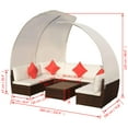 thumbnail image 4 of vidaXL 9 Piece Garden Lounge Set with Canopies Poly Rattan Brown, 4 of 4