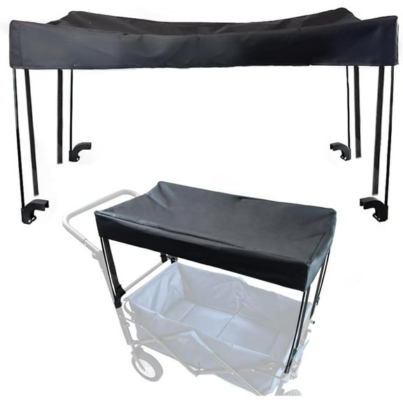 Wagon Canopy Accessories - Portable and Lightweight Outdoor Sun Shade for Camping, Picnics, Garden carts,Suitable for fold carts,Push carts,Black