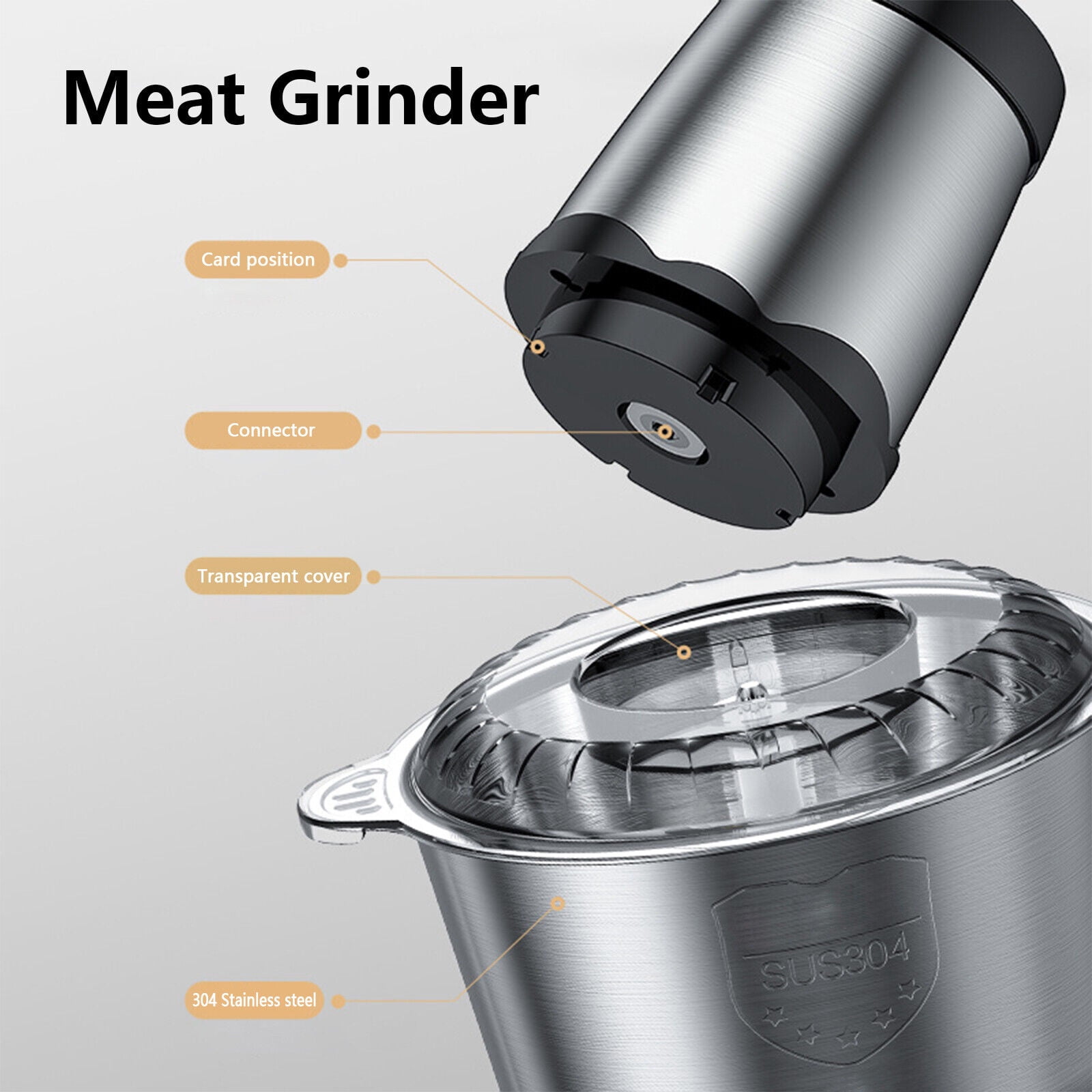 TJWLP 2 L 2-Speed Food Processor, Silver