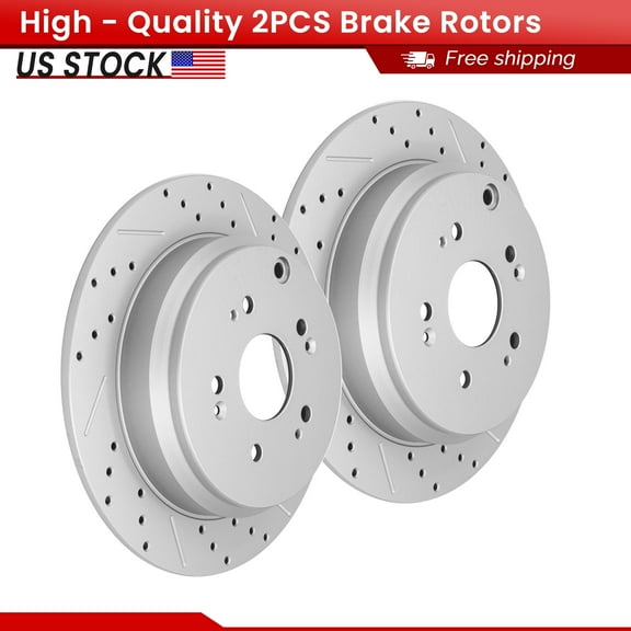 ACB ZONE Rear Brake Rotors Set for Acura RDX 2007-2018 Honda CR-V 2005-2016 All Models, Drilled & Slotted Disc Rotors Kit (Left & Right)