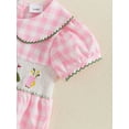 thumbnail image 7 of aturustex Toddler Baby Girls Plaid Bubble Rompers 0 3M 6M 12M 18M Infant Golf Embroidery Babydoll Bodysuits Short Sleeve Jumpsuits Doll Collar Romper l Summer Daily Clothes for Holiday Party, 7 of 7
