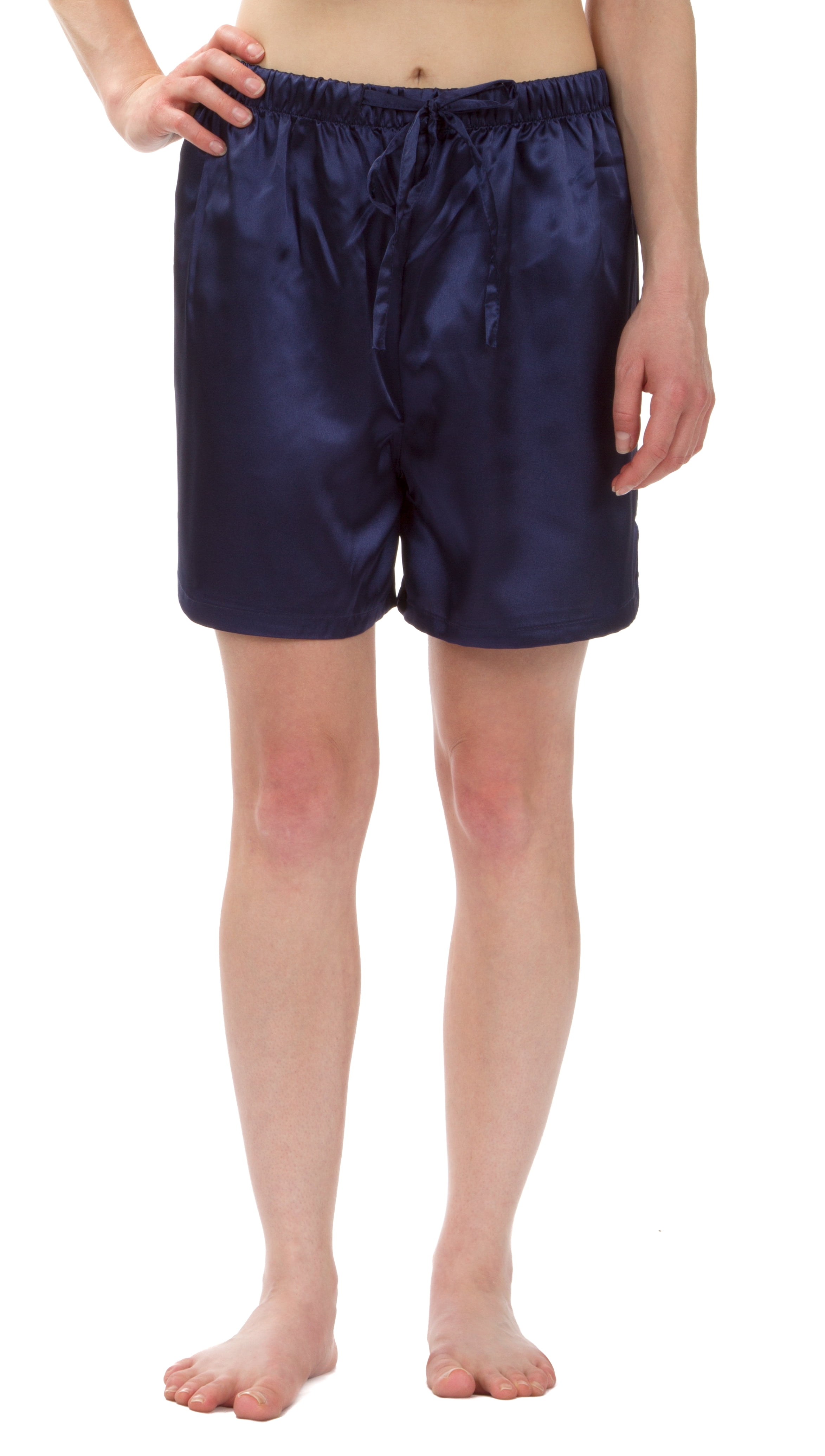 "Leisureland Women's Stretch Satin Pajama Boxer Shorts"